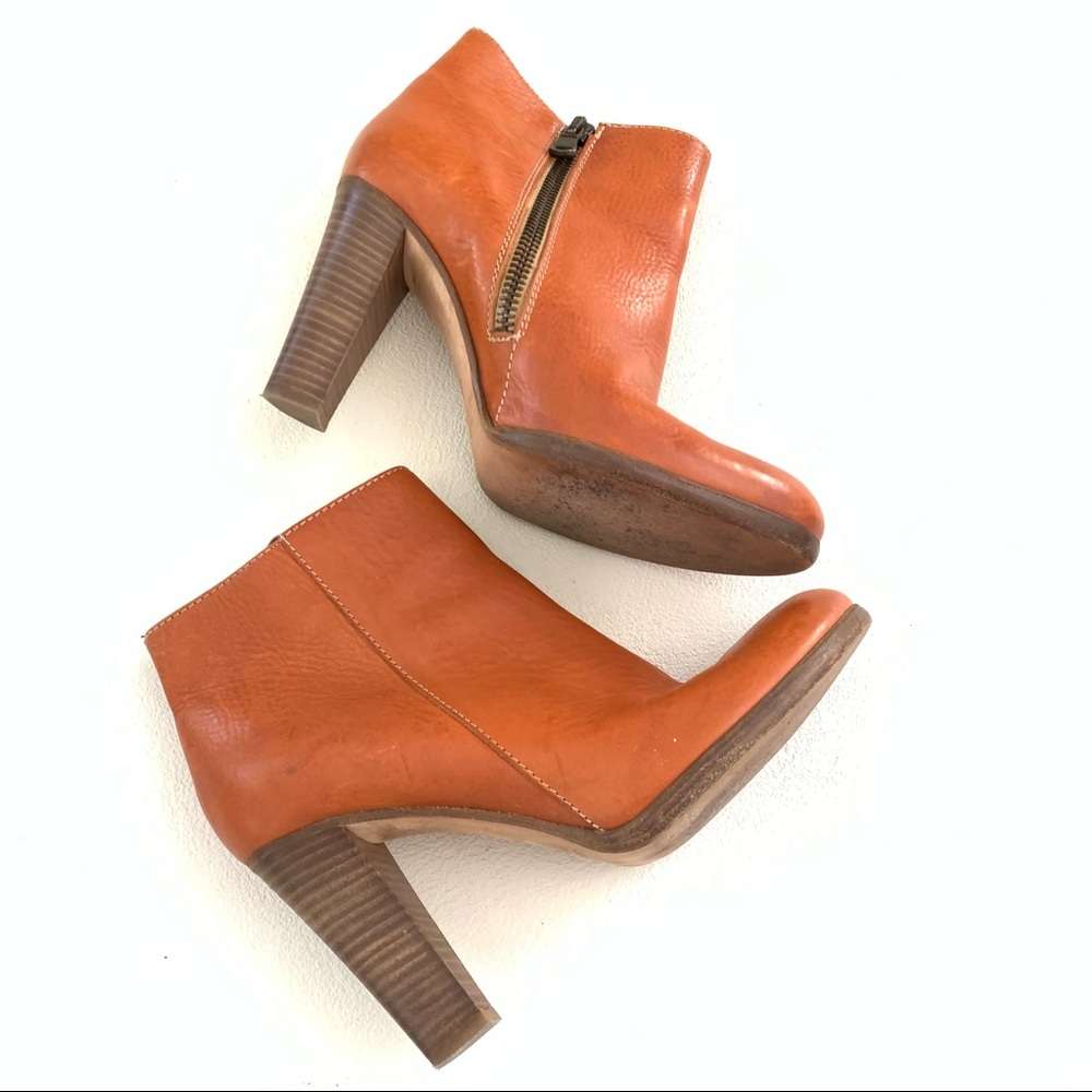Madewell 1937 Leather Almanac Ankle Boots 8 - Cognac